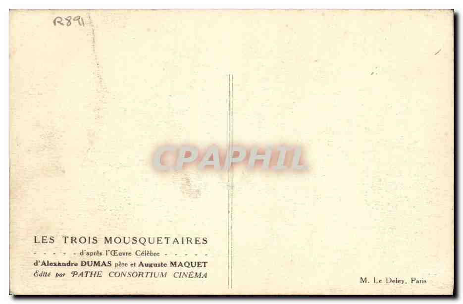 CPA Cinema Les Trois mousquetaires Alexandre Dumas  — Rückseite