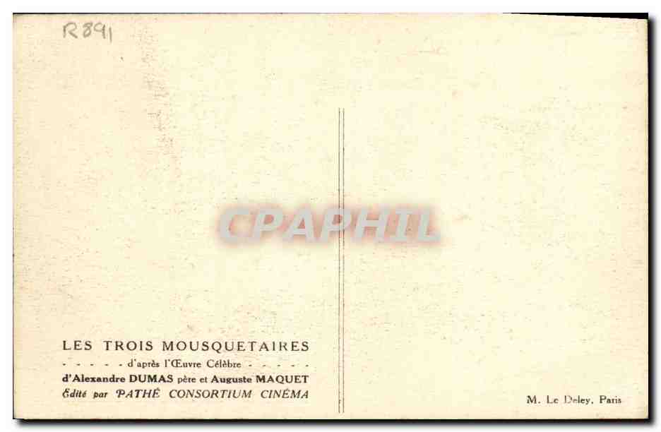CPA Cinema Les Trois mousquetaires Alexandre Dumas  — Back