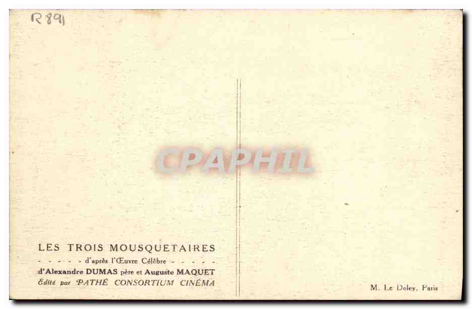 CPA Cinema Les Trois mousquetaires Alexandre Dumas  — Rückseite