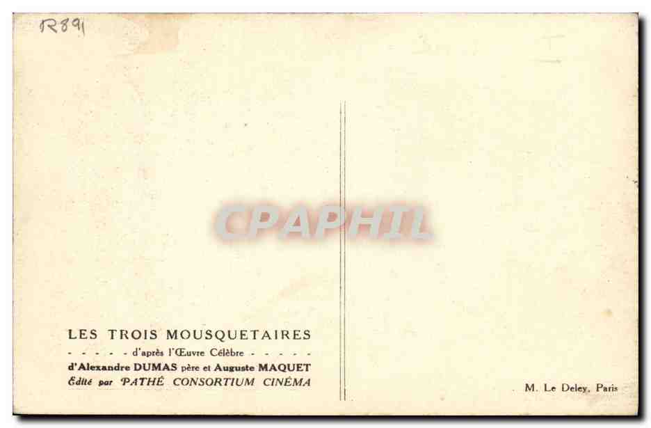 CPA Cinema Les Trois mousquetaires Alexandre Dumas  — Back