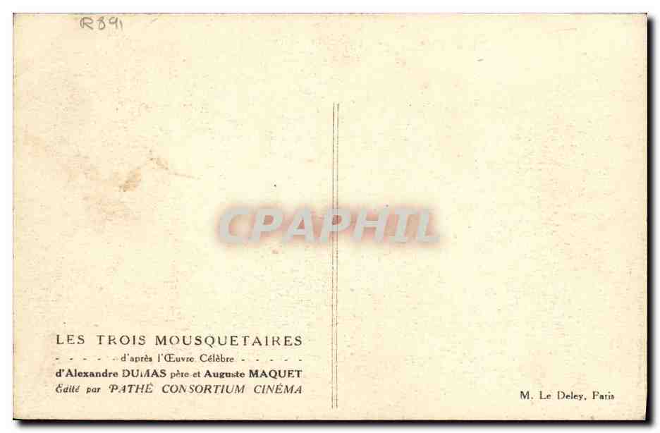 CPA Cinema Les Trois mousquetaires Alexandre Dumas  — Back