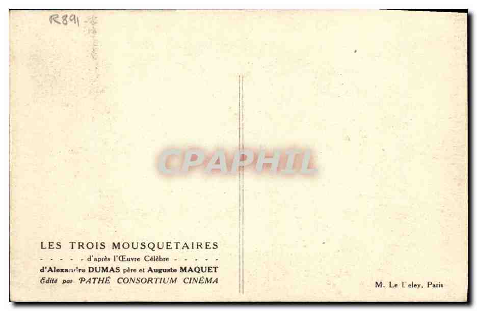 CPA Cinema Les Trois mousquetaires Alexandre Dumas  — Back
