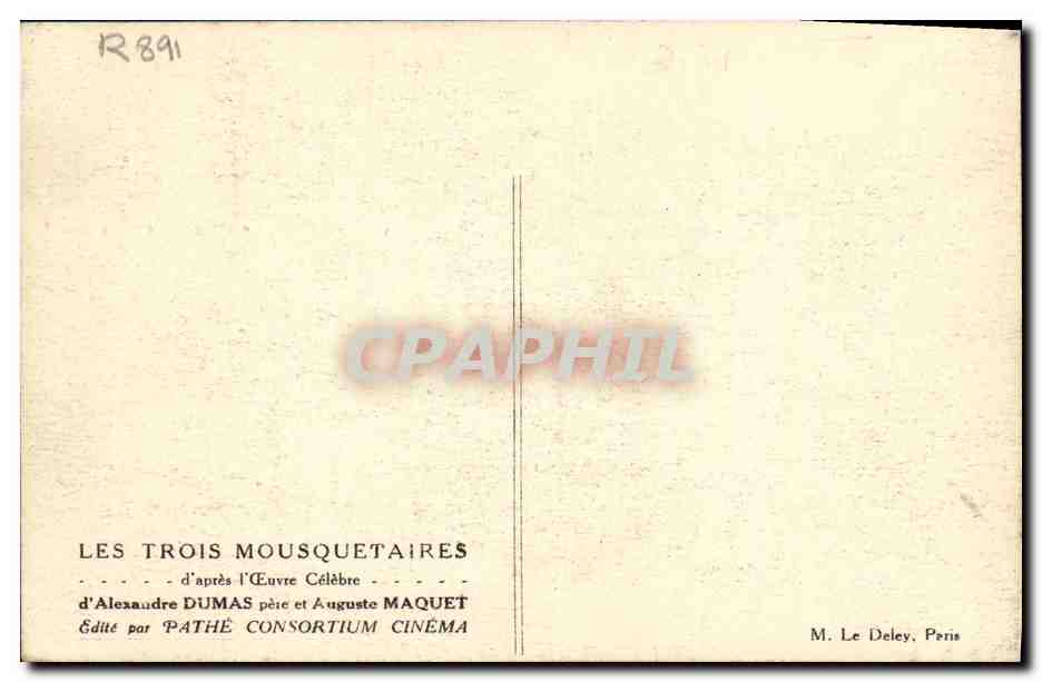 CPA Cinema Les Trois mousquetaires Alexandre Dumas  — Back