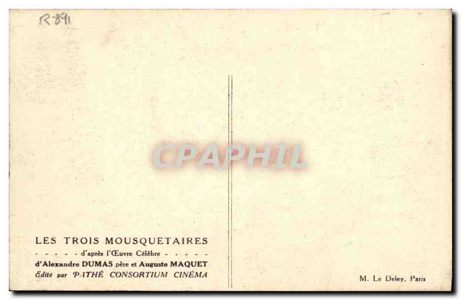 CPA Cinema Les Trois mousquetaires Alexandre Dumas  — Back
