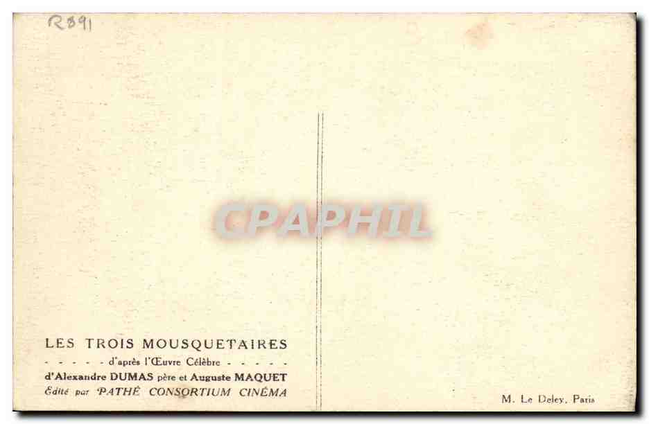 CPA Cinema Les Trois mousquetaires Alexandre Dumas  — Back