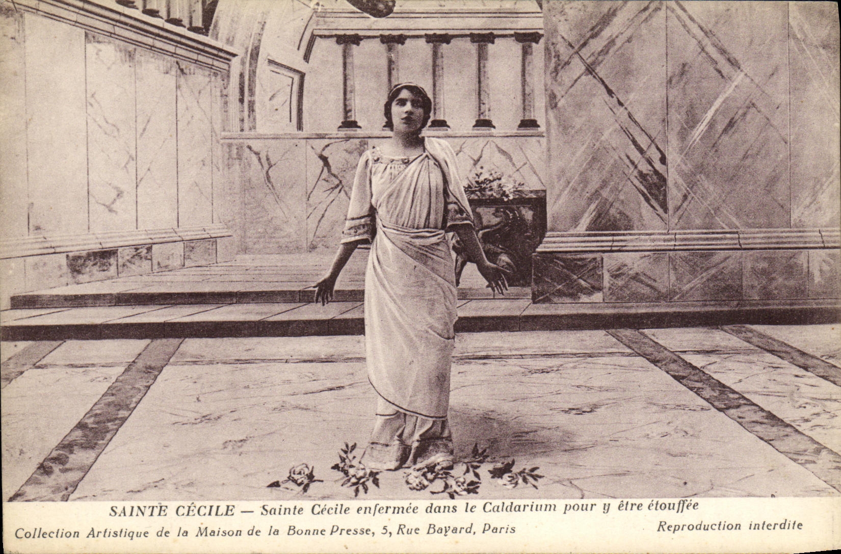 CPA Cinema Sainte Cecile enfermee dans le Caldarium pour y etre etouffee
