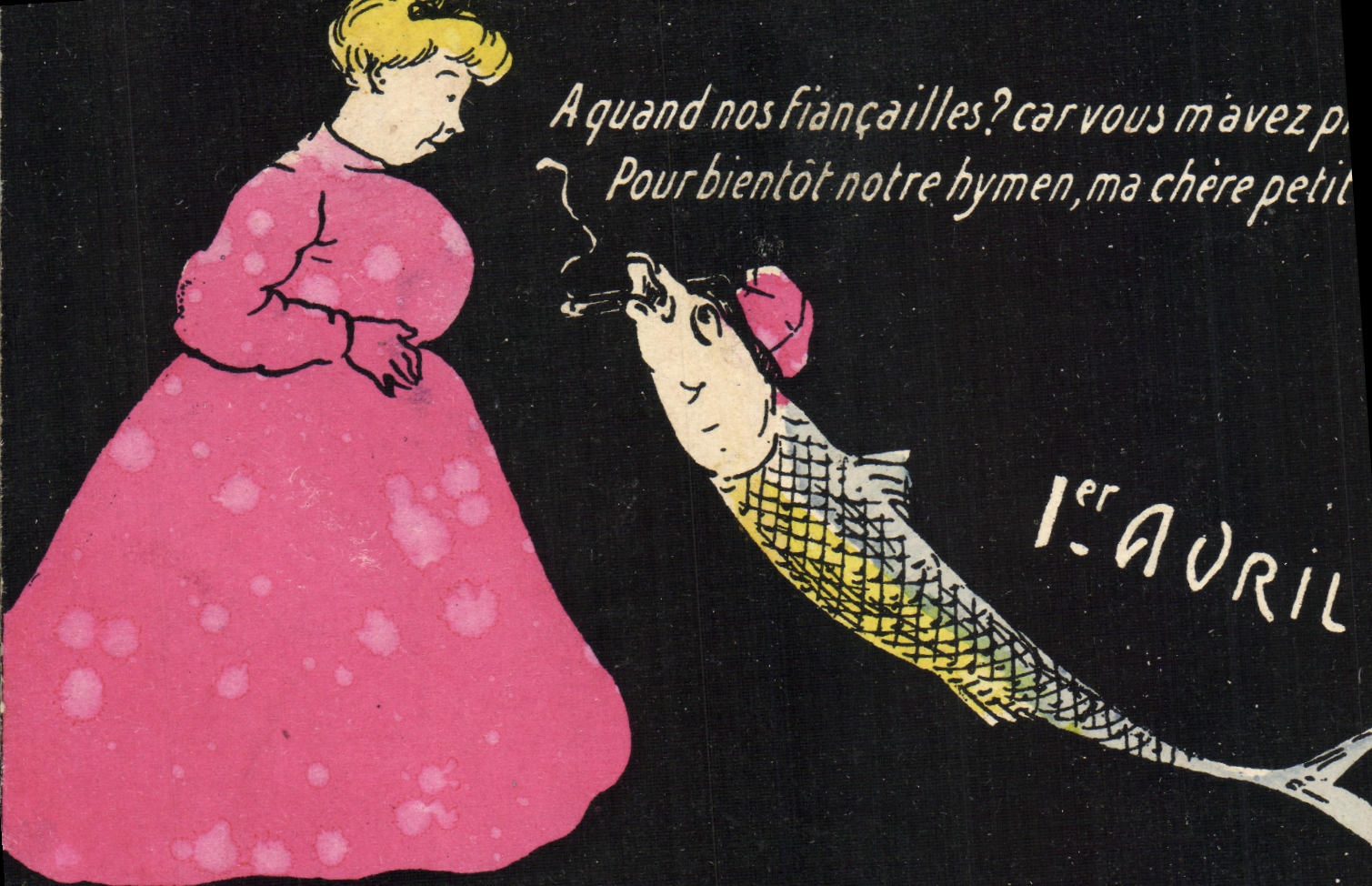 CPA Fantaisie 1er Avril Poisson 