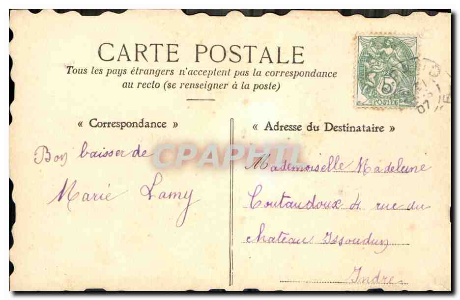 CPA Fantaisie Poisson Fleurs — Verso