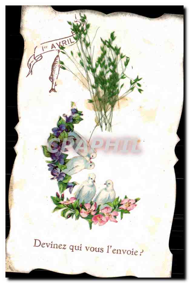 CPA Fantaisie Fleurs 1er avril Colombes 