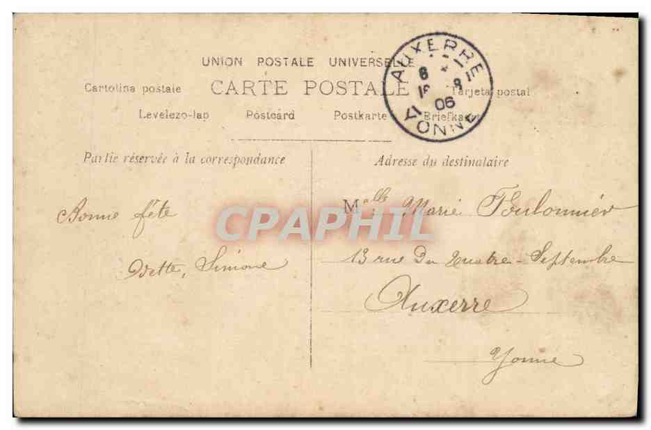 CPA Fantaisie Enfant — Rückseite