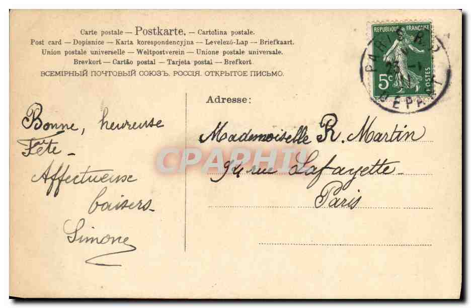 CPA Fantaisie Enfants  — Verso