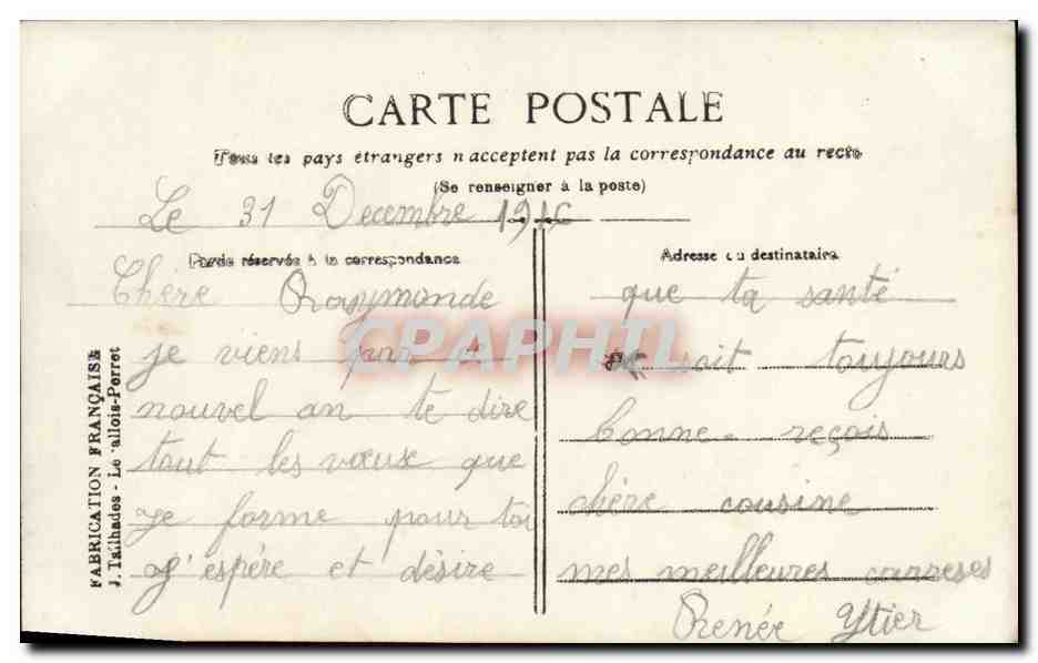 CPA Fantaisie Enfant  — Rückseite