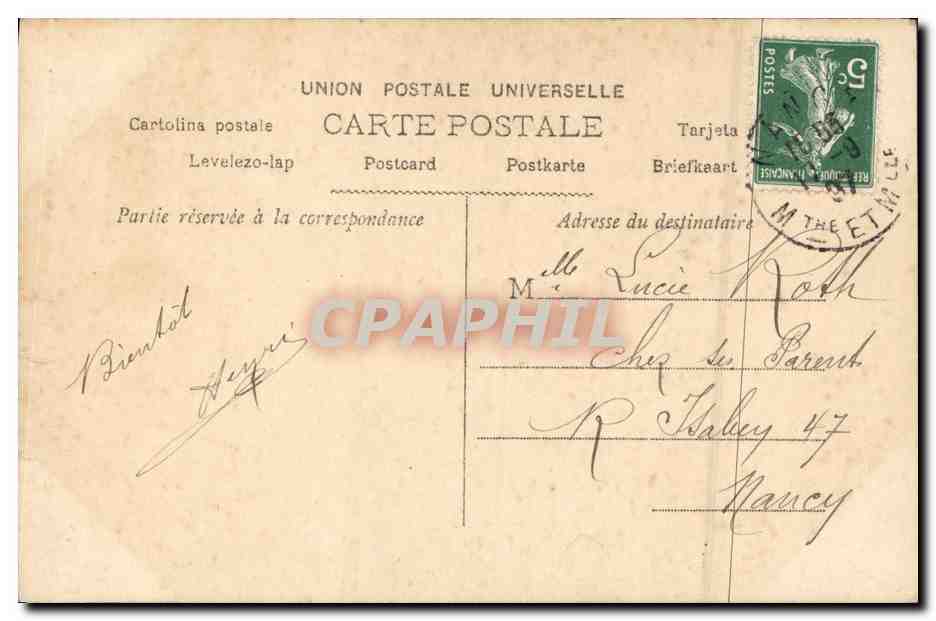 Un couple amoureux sous un arbre — Éditeur non identifié, n° 612 — Verso