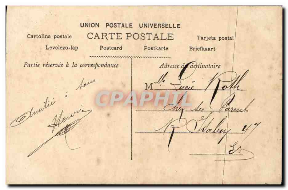Proposition de mariage — scène en extérieur — éditeur anonyme, n° 612 — Verso