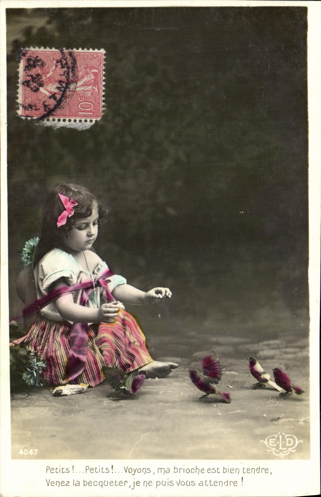CPA Fantaisie Enfant Oiseaux