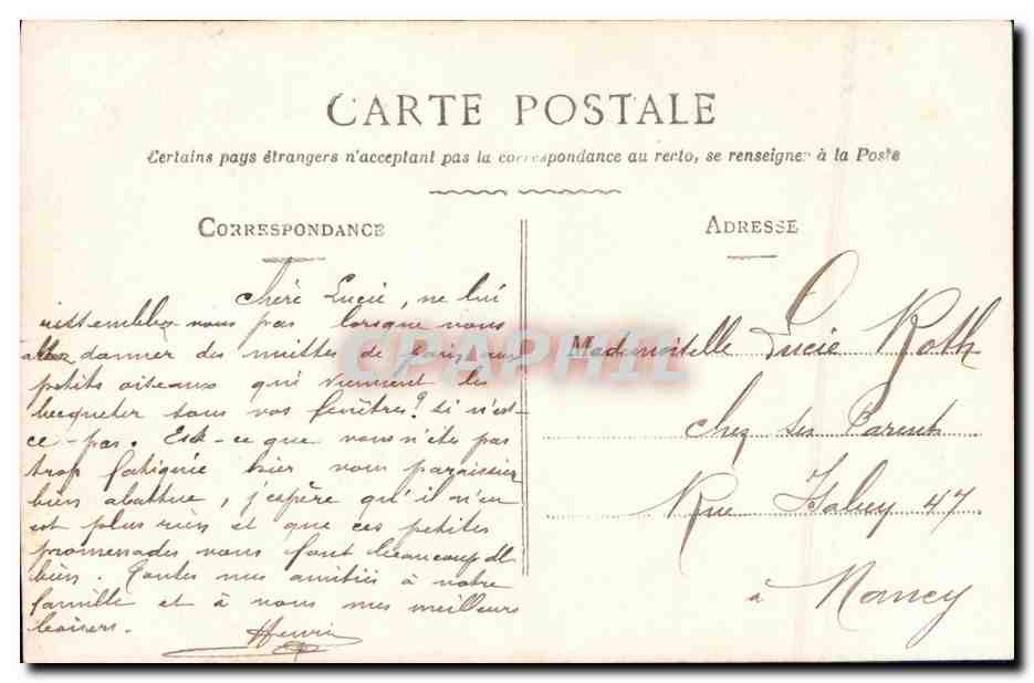 CPA Fantaisie Enfant Oiseaux — Verso