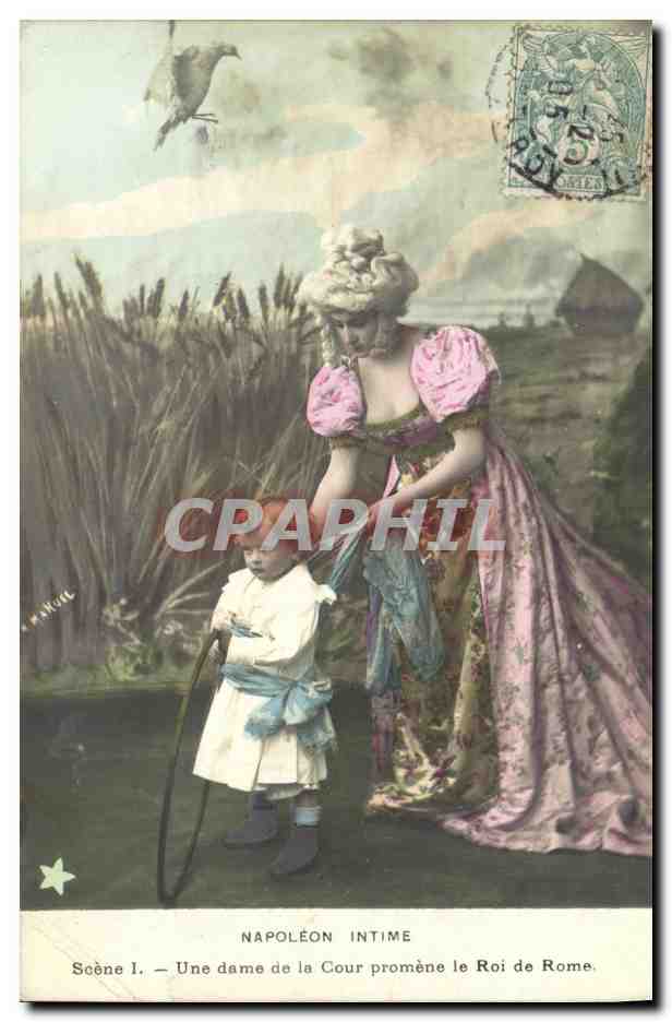 CPA Fantaisie Napoleon intime Une dame de la cour promene le Roi de Rome Napoleon II