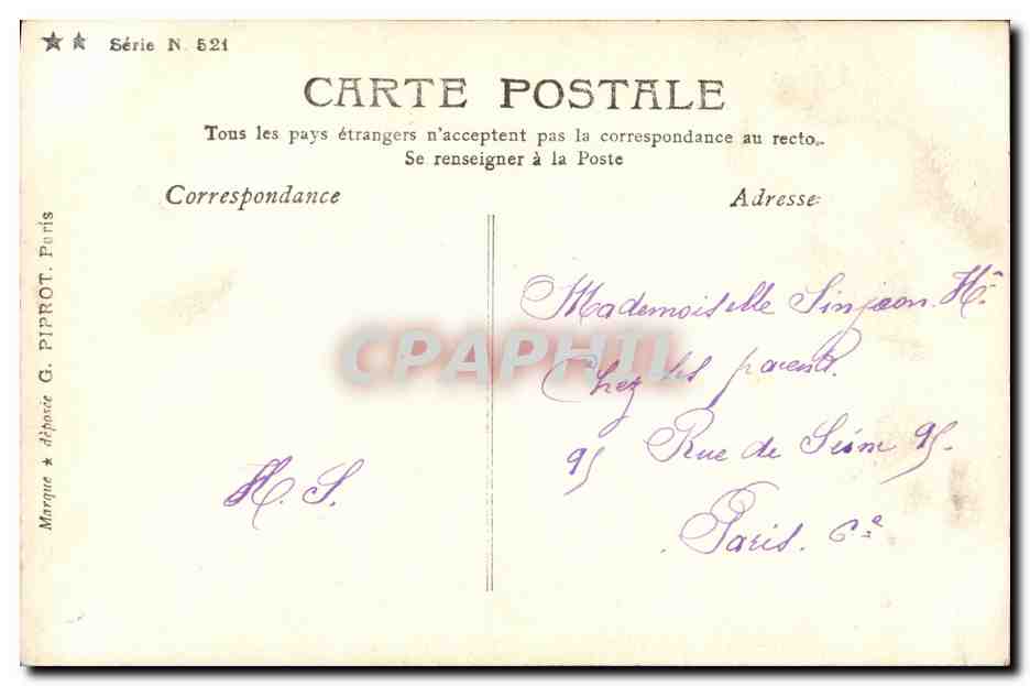 CPA Fantaisie Napoleon intime Une dame de la cour promene le Roi de Rome Napoleon II — Rückseite