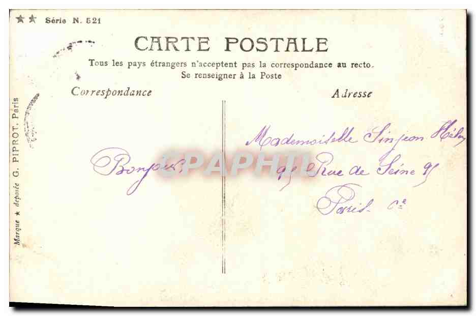 CPA Fantaisie Napoleon intime L Imperatrice Marie Louis vient chercher son fils Napoleon II — Verso