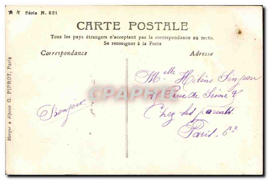 CPA Fantaisie Napoleon intime Premiere lecon de strategie — Verso