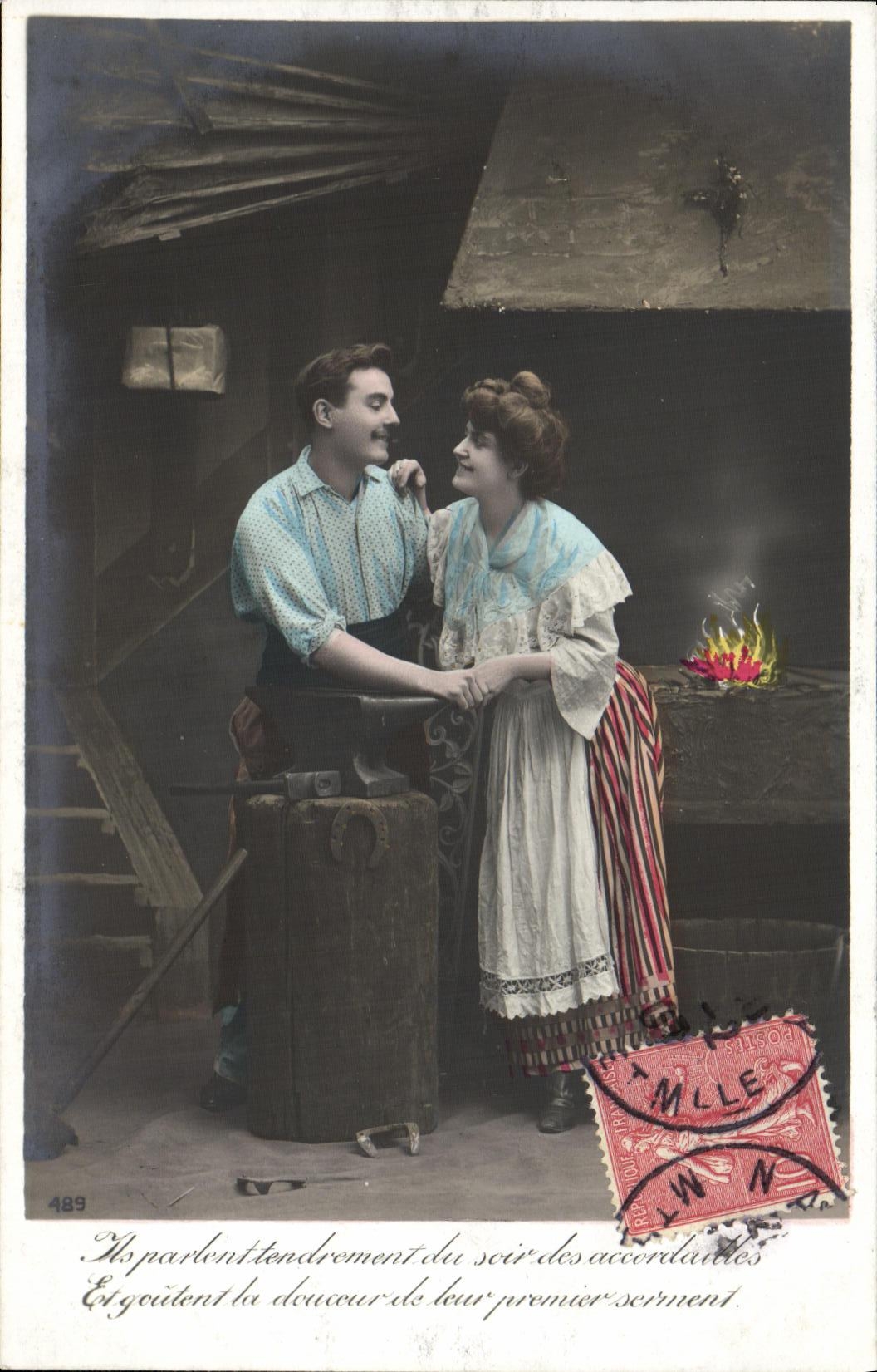 Couples en amour — scène de forge — éditeur anonyme, n° 489