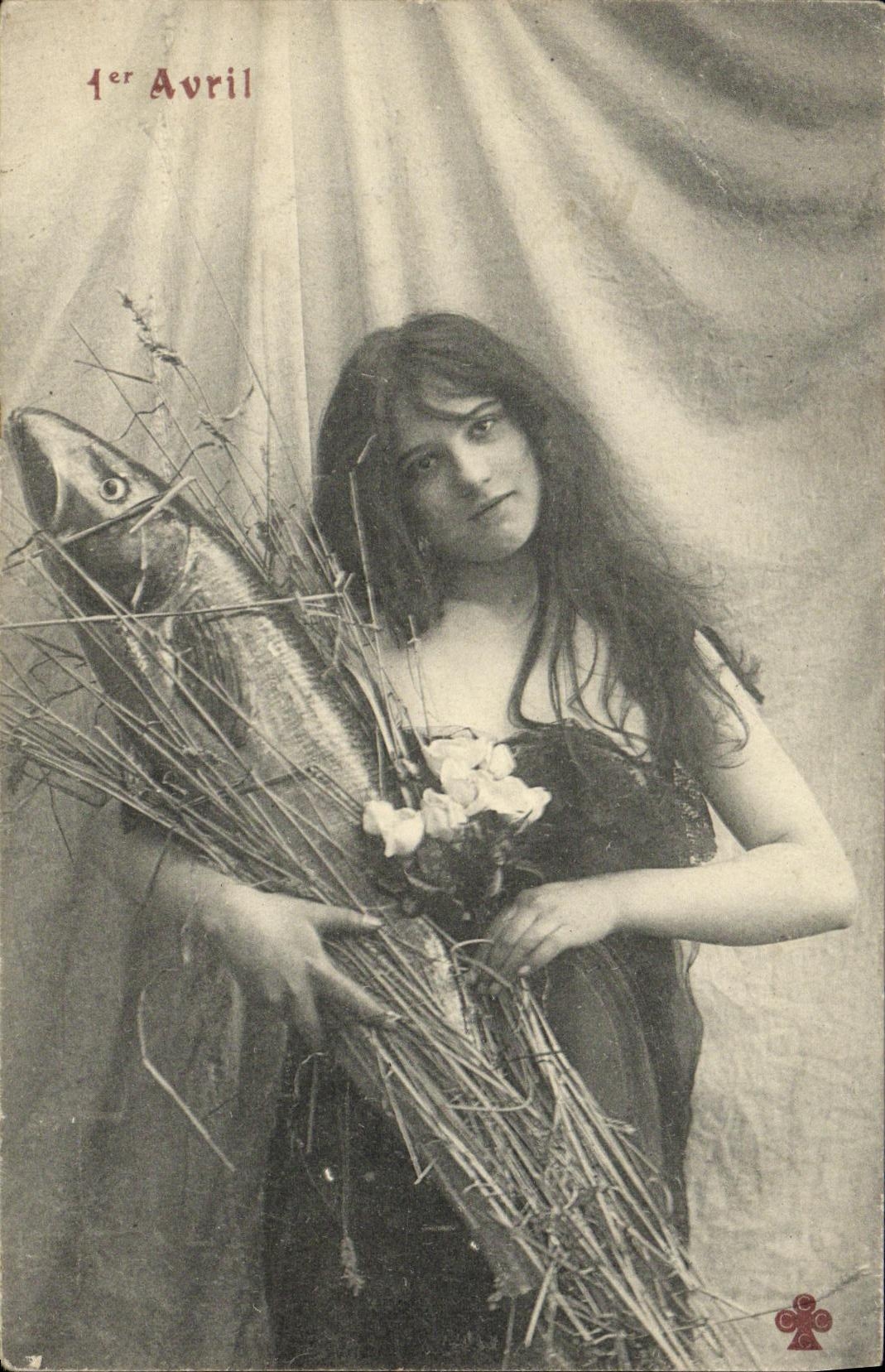 CPA Fantaisie Femme 1er Avril