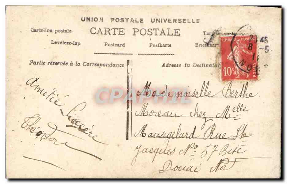 CPA Fantaisie Enfant 1er Avril Poisson — Rückseite