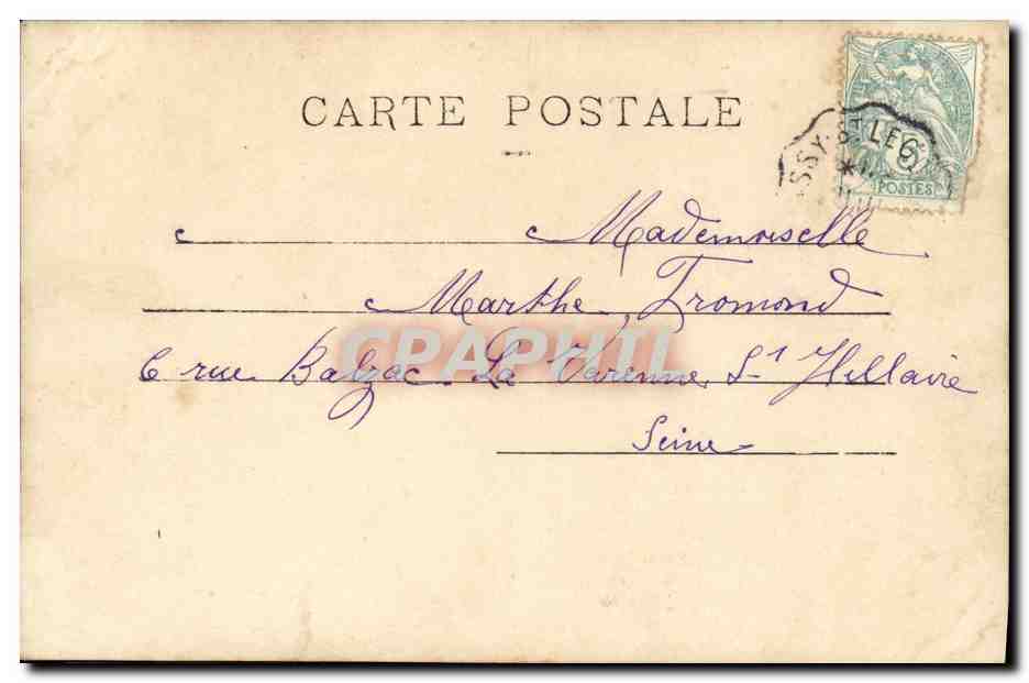 CPA Fantaisie Femme Loin des yeux pres du coeur Semeuse — Back