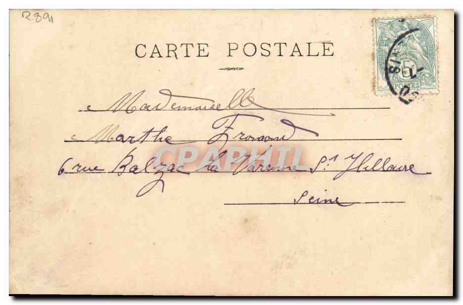 CPA Fantaisie Femme Loin des yeux pres du coeur Semeuse — Back