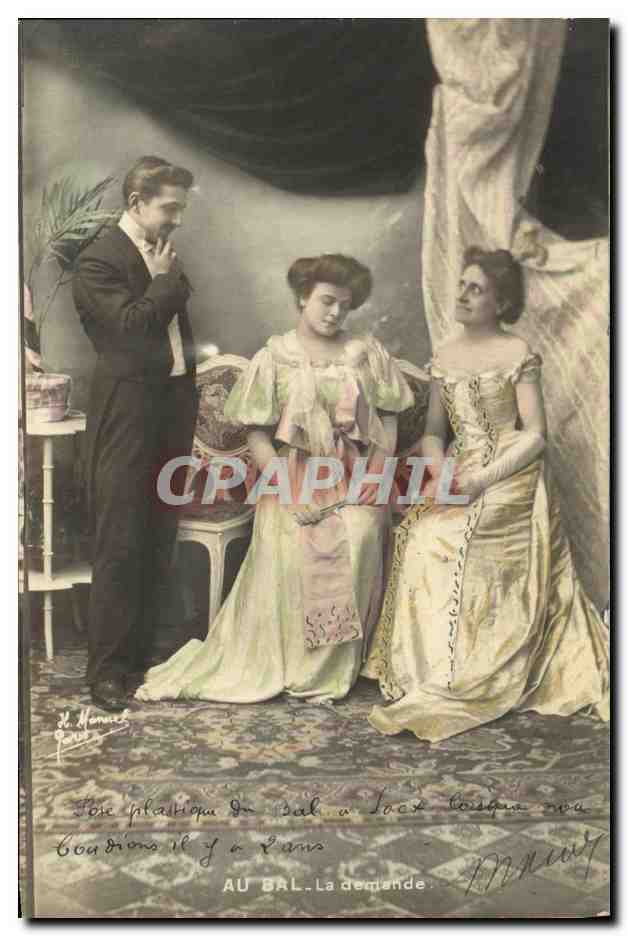 Au bal. La demande — scène de bal — éditeur H. Monnier, Paris
