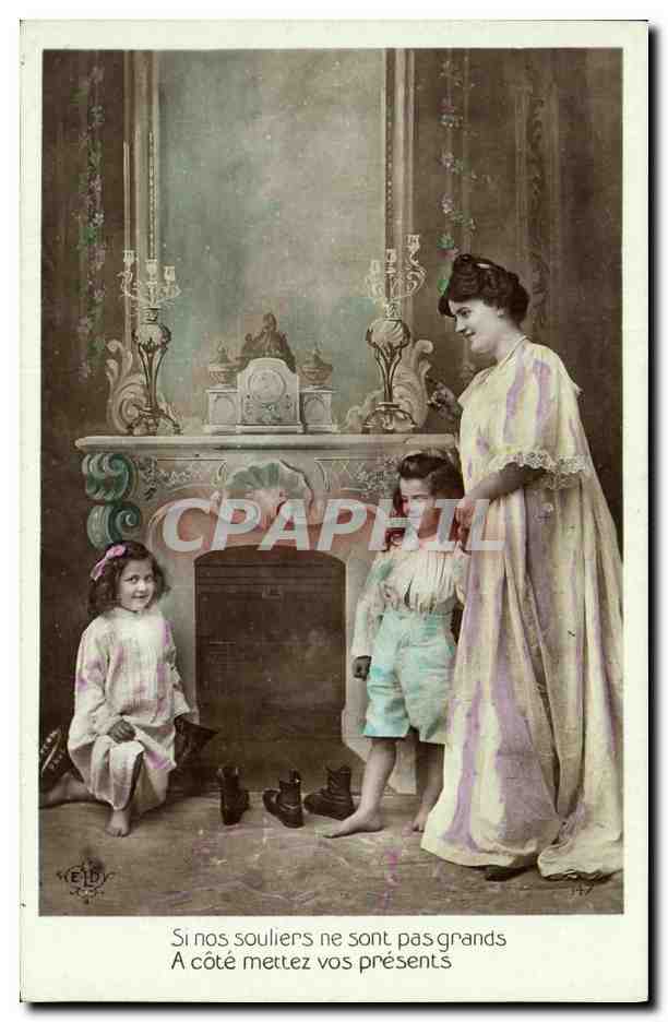 Famille devant un cheminée — scène domestique — ELD, n°147