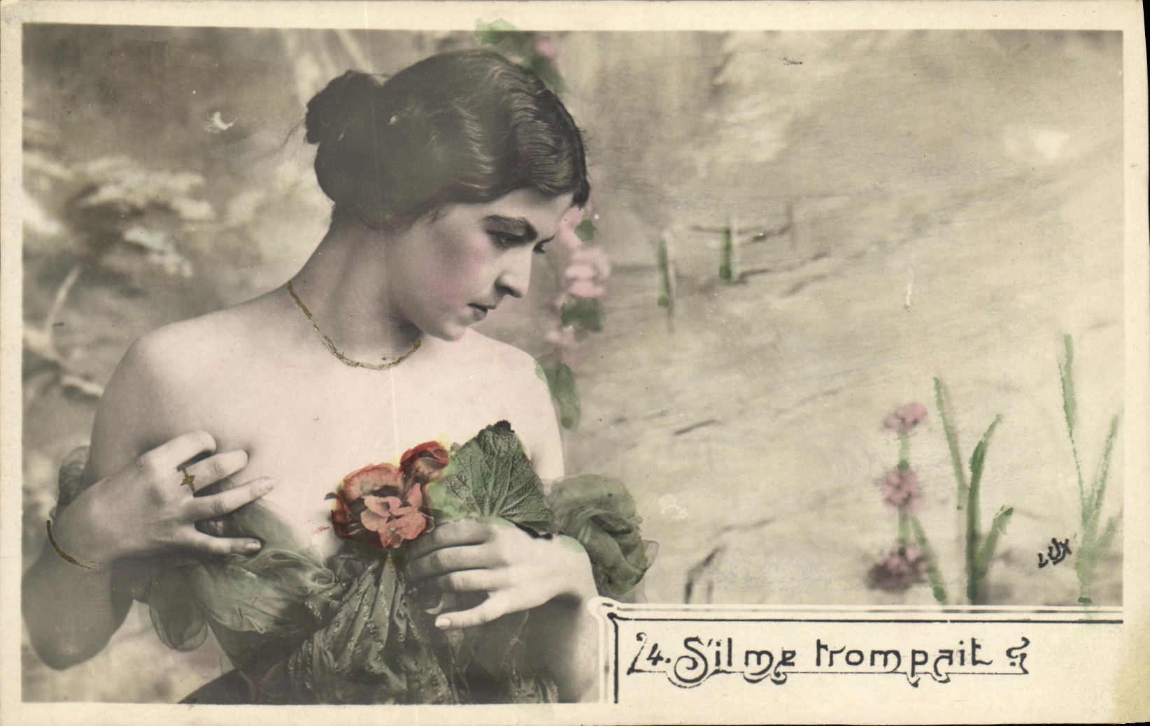 Femme tenant des fleurs — 'Silme trompait' — Lux, n°14