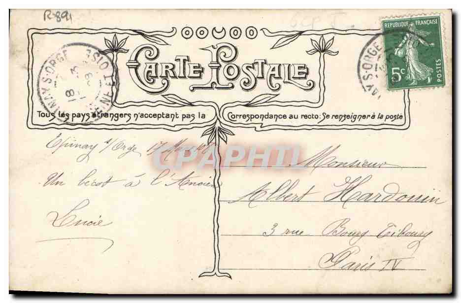 CPA Fantaisie Enfant — Rückseite