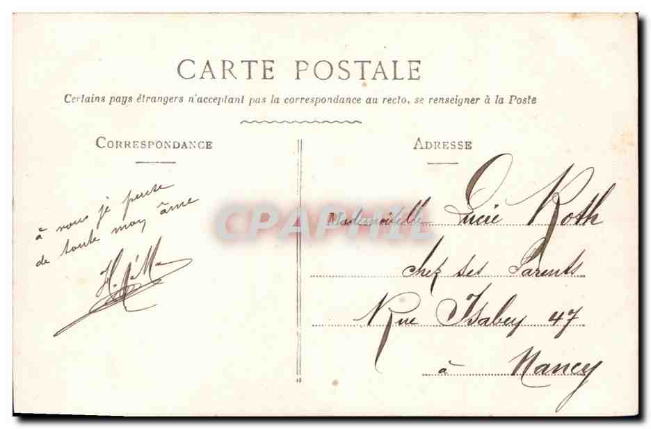Un couple devant une maison — scène de courtoisie — ELD n°4255 — Verso