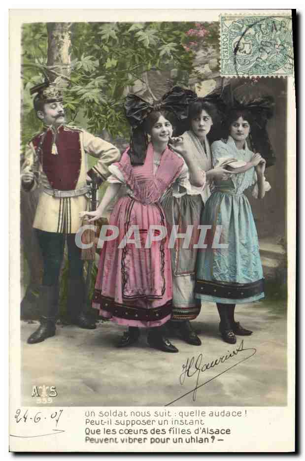 Soldat et trois jeunes femmes — scène de la vie quotidienne — éditeur A.C.S. n° 339