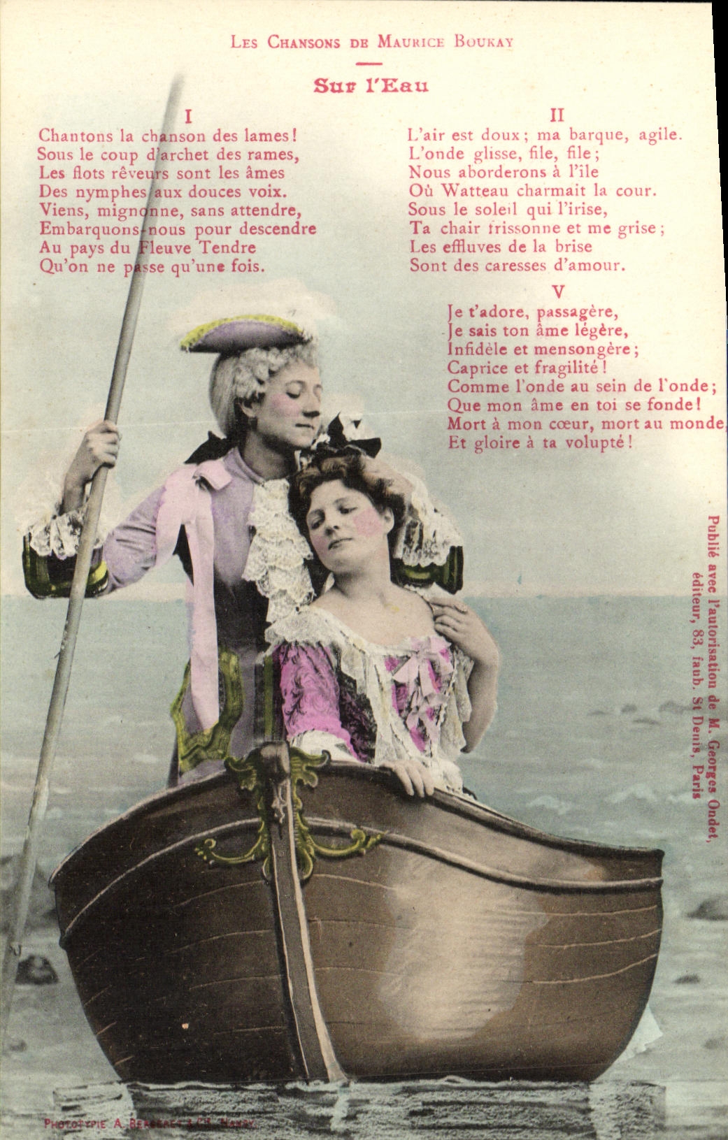 Sur l'Eau — Les Chansons de Maurice Boukay — Phototype A. Béchard, Paris