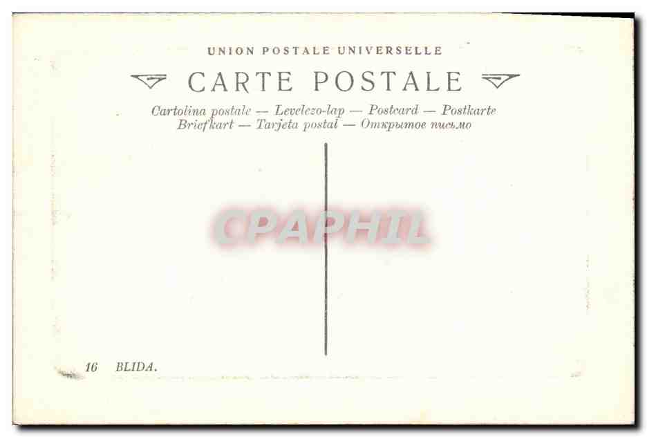 CPA Algerie Blida Porte Bab el Rabba — Back