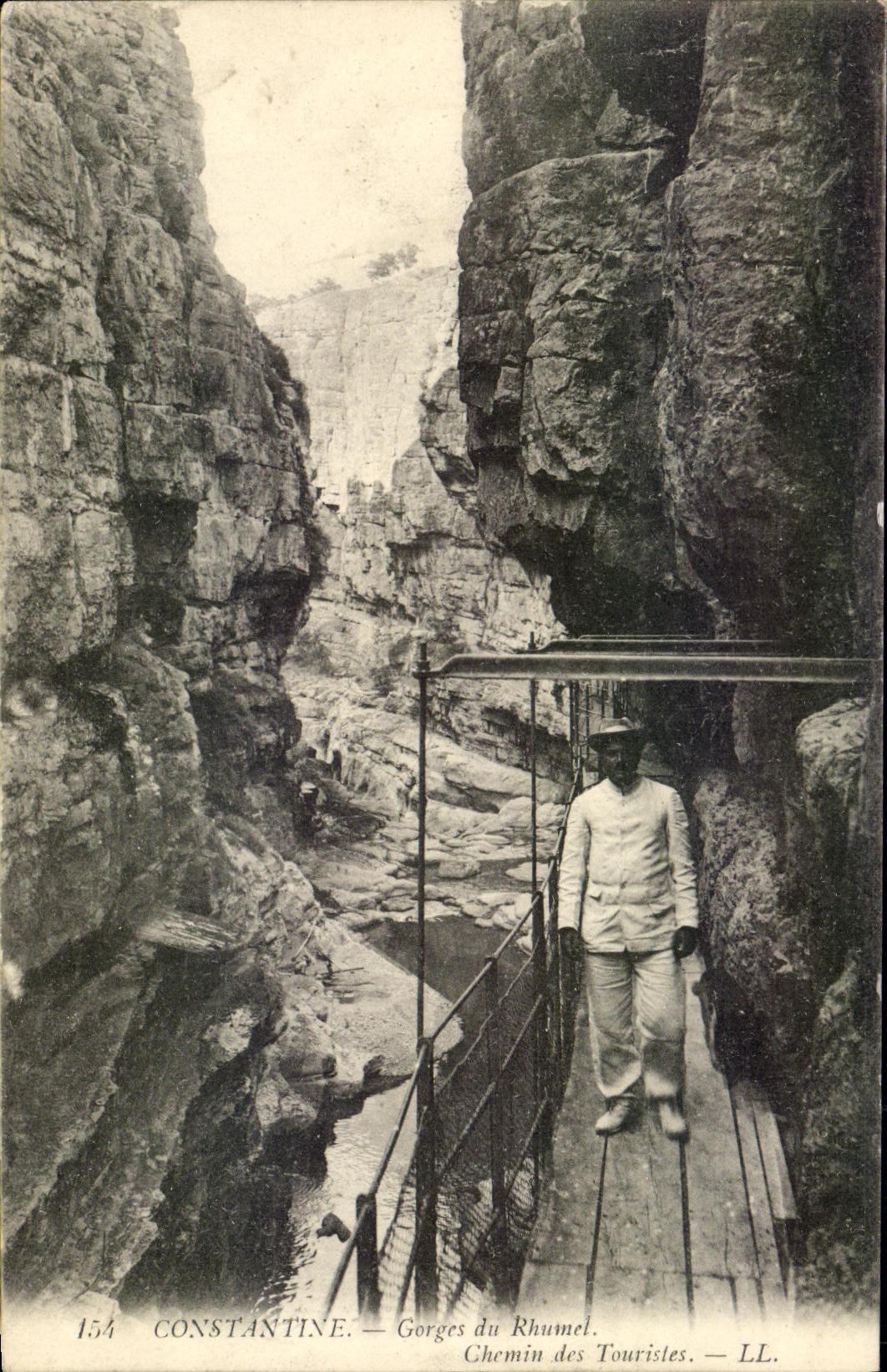 CPA Algerie Constantine Gorges du Rhumel Chemin des touristes