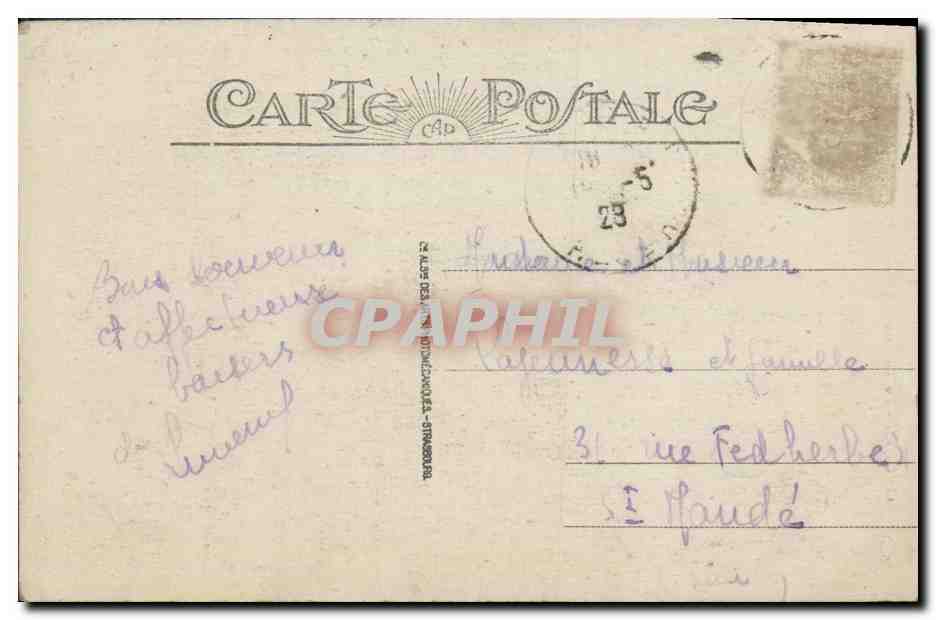 CPA Algerie Oran Le theatre Tramway — Rückseite