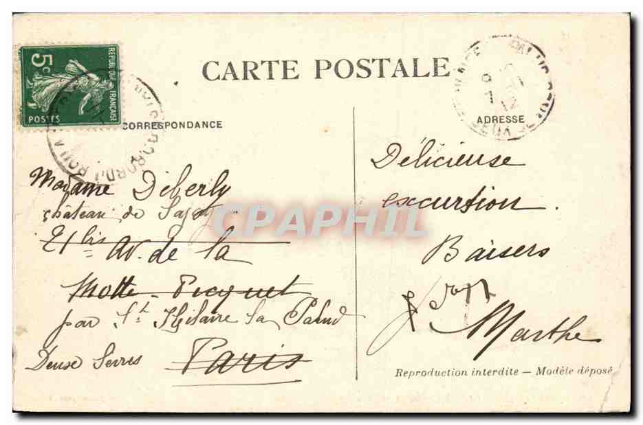 Bordj-Bou-Arréridj — La place et l'Église — J. Gelser, phot-Alger — Verso