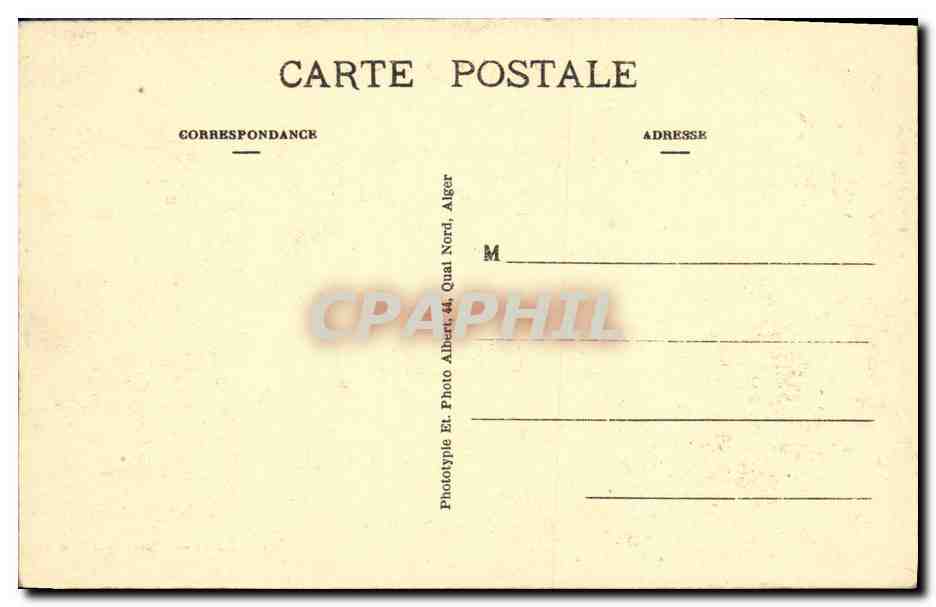 CPA Algerie Djidjelli Rue Picardie  — Back