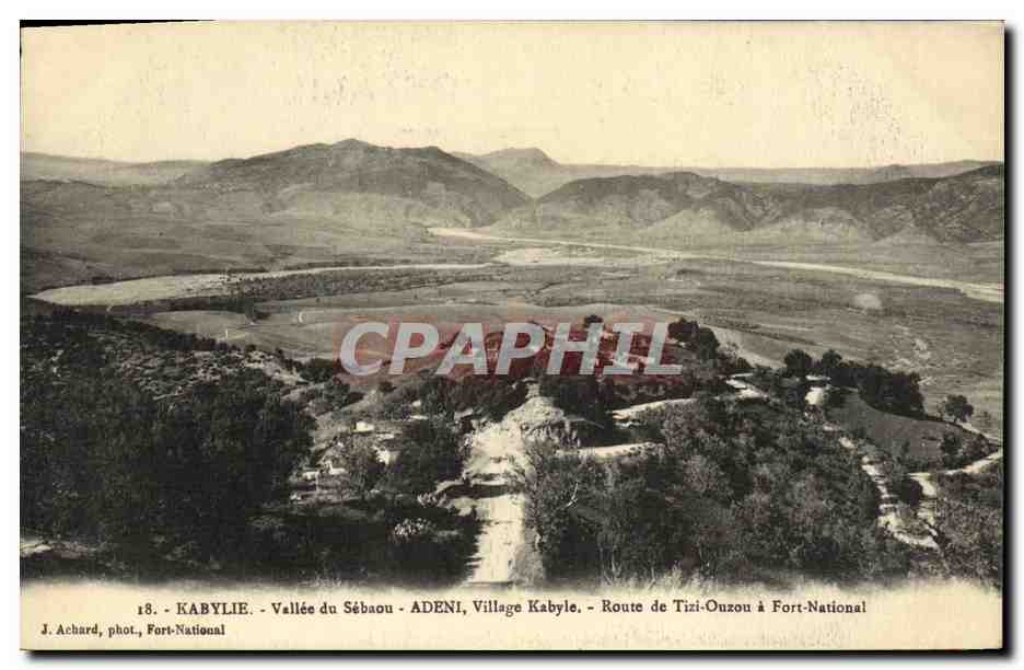 CPA Algerie Kabylie Vallee du Sebaou Adeni Route de Tizi ouzou a Fort National 