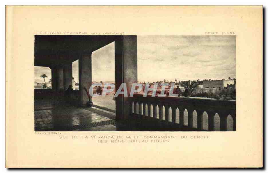 CPA Maroc Vue de la veranda de M le commandant du cercle des Beni Gui au Figuig 