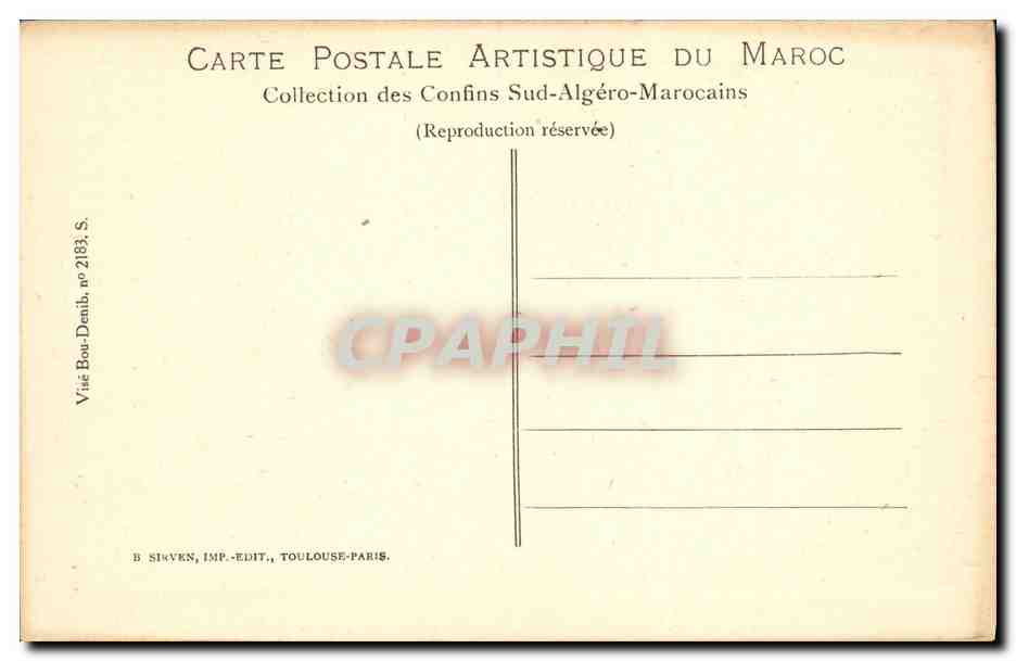 CPA Maroc Sud oranais La mer de palmiers de Zenagua Figuig — Rückseite
