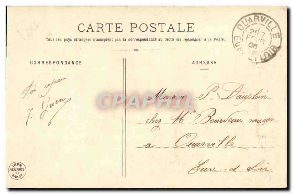 Frau, die Kaffee trinkt — Café de la Parisienne — Edition Bergeret — Rückseite
