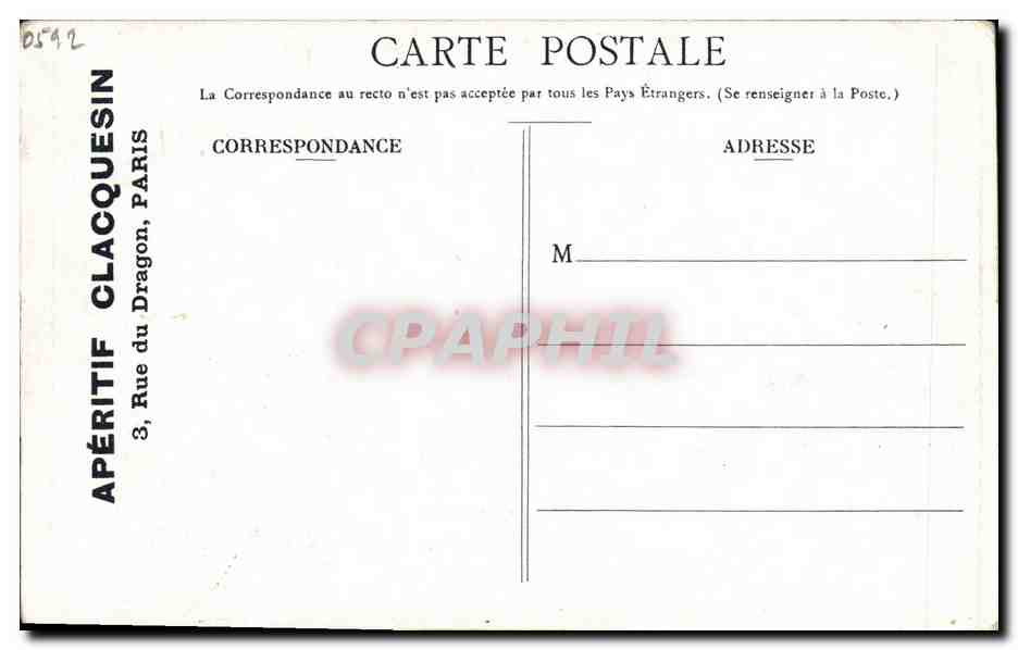 CPA Paris Palais du Luxembourg Cafes Clacquesin  — Verso