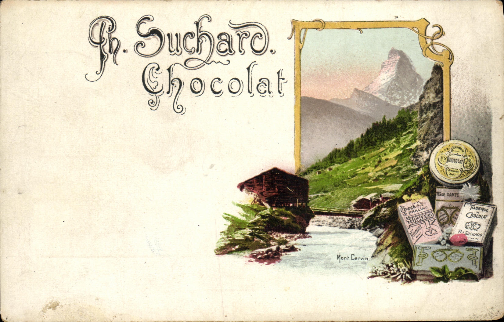 CPA Publicite Chocola tSuchard Mont Cervin 