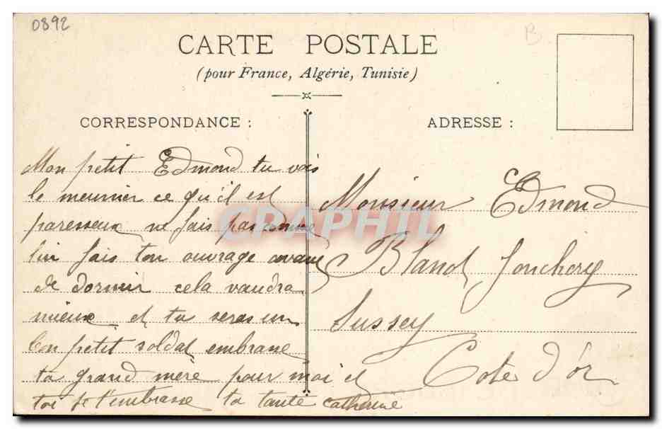 CPA Meunier tu dors Cacao Bensdorp  — Verso