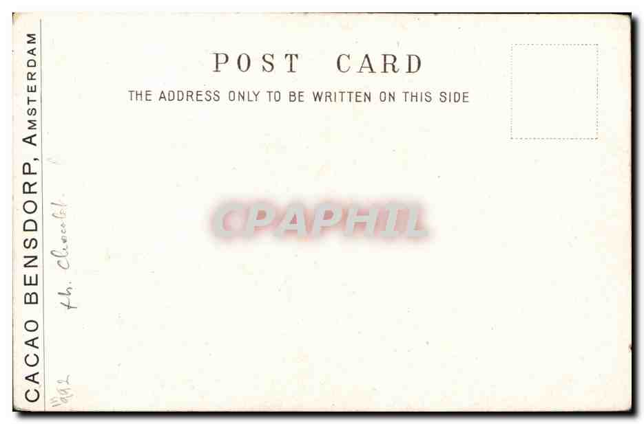 CPA Chocolat Bensdorp Amsterdam — Back