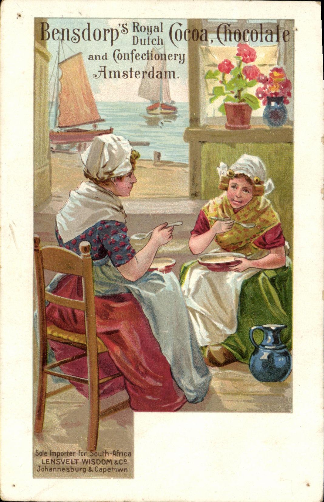 CPA Fantaisie Femme Bensdorp Chocolat Amsterdam